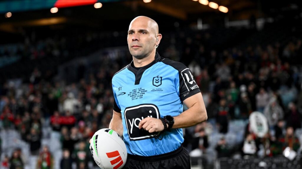 Banished from the middle, referee Ashley Klein is set for bunker duties in a preliminary final.
