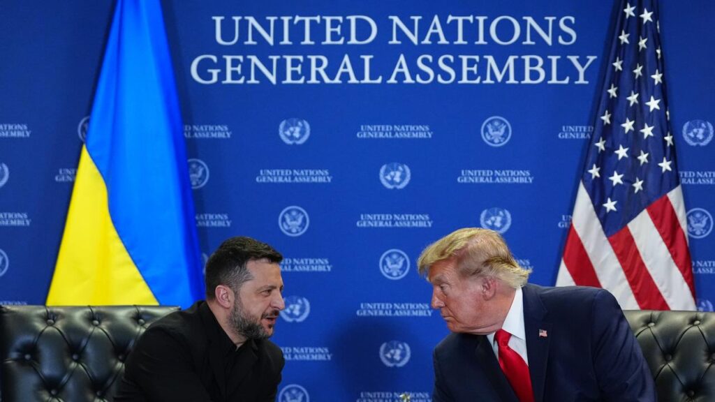 Donald Trump and Volodymyr Zelenskiy met on the sidelines of the UN General Assembly in New York.

