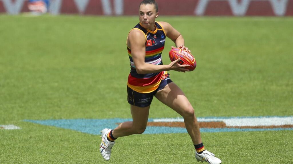 Ebony Marinoff starred as Adelaide scored a nine-point away win over the Brisbane Lions.
