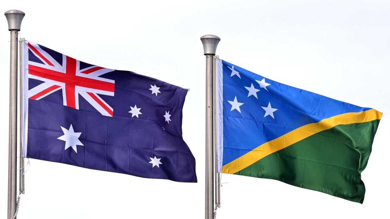 Flags of Australia and the Solomon Islands (file image)
