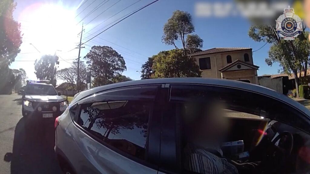 A screenshot shows the moment a P-plater was pulled over mid-feast.
