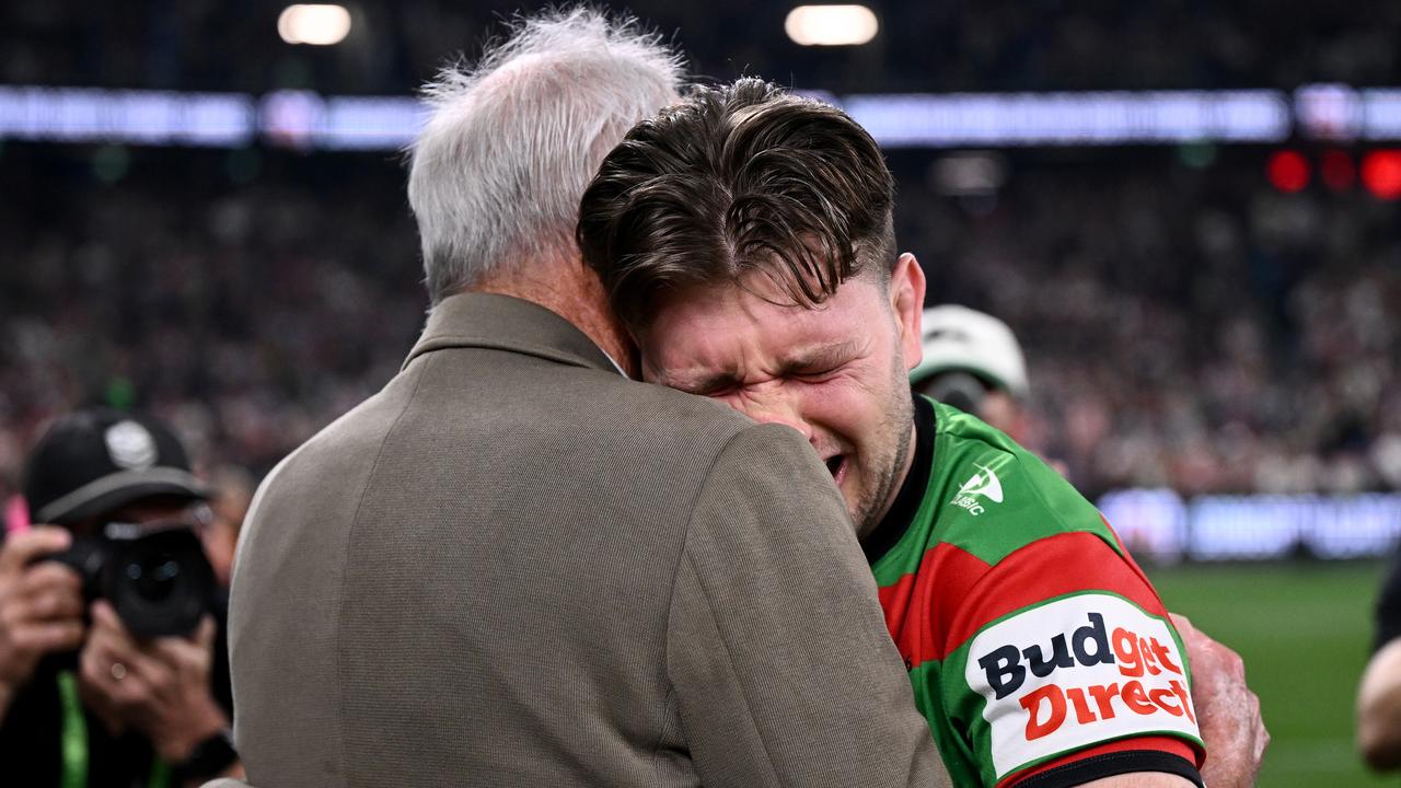 Emotions overflowed as Jai Arrow and Wayne Bennett embraced.