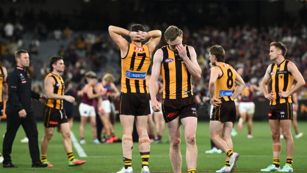 James Sicily and his Hawks’ teammates were left crestfallen after their agonising finals defeat.
