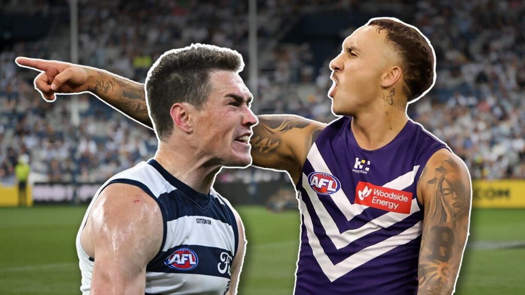 Geelong’s Jeremy Cameron and Fremantle’s Shai Bolton will be two of the stars on show in Perth.
