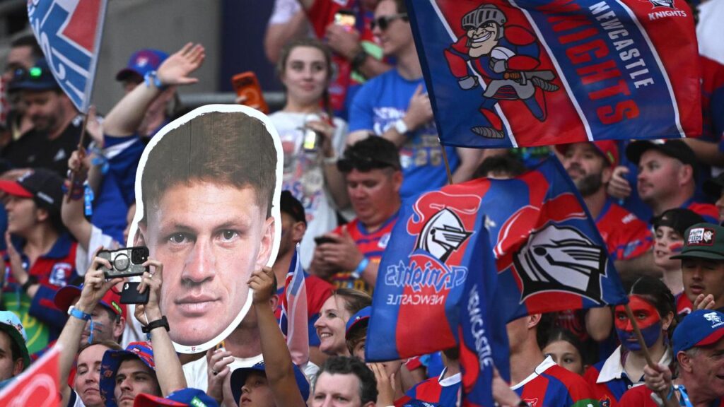 Newcastle Knights supporters at Accor Stadium created a special atmosphere at the NRL grand final.
