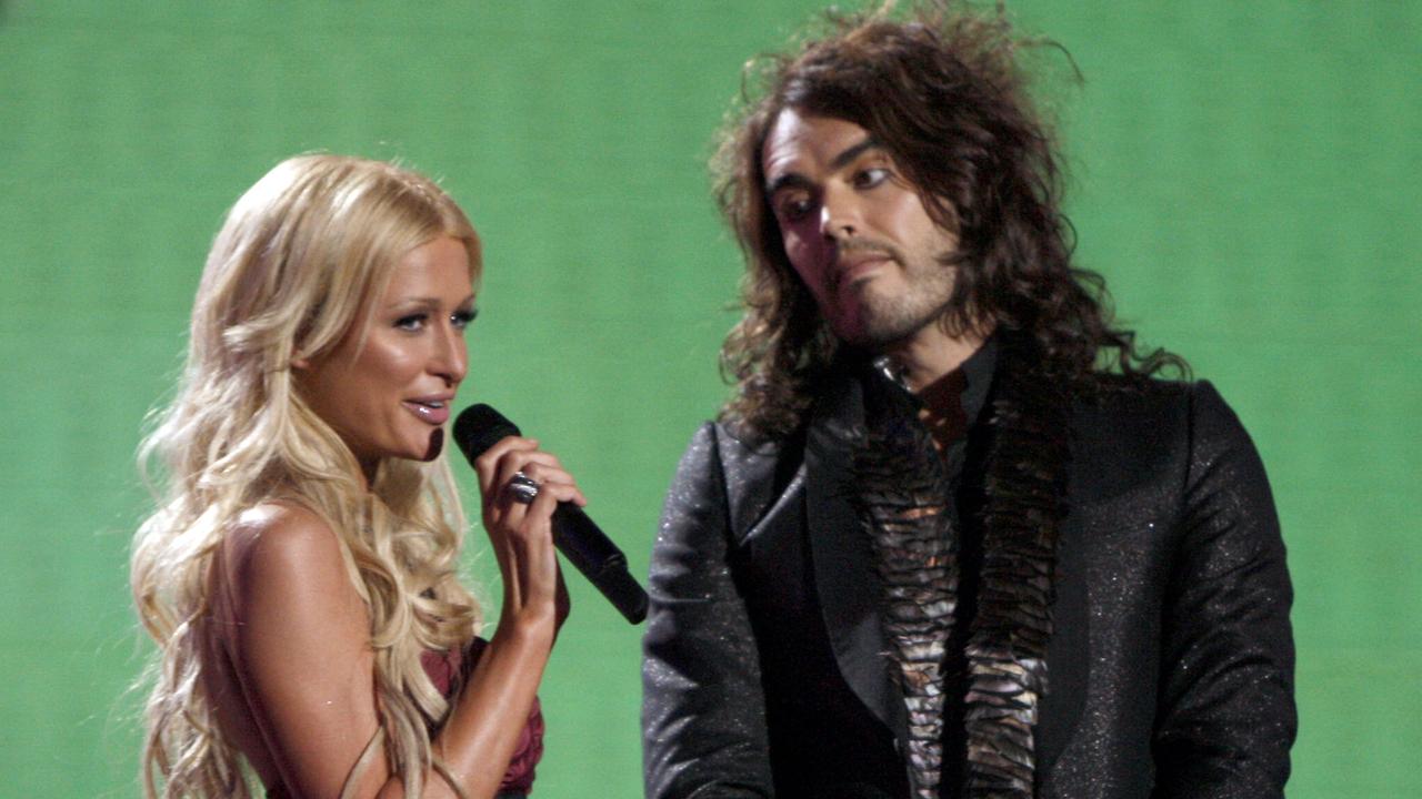Russell Brand with Paris Hilton at the 2008 MTV Video Music Awards.
