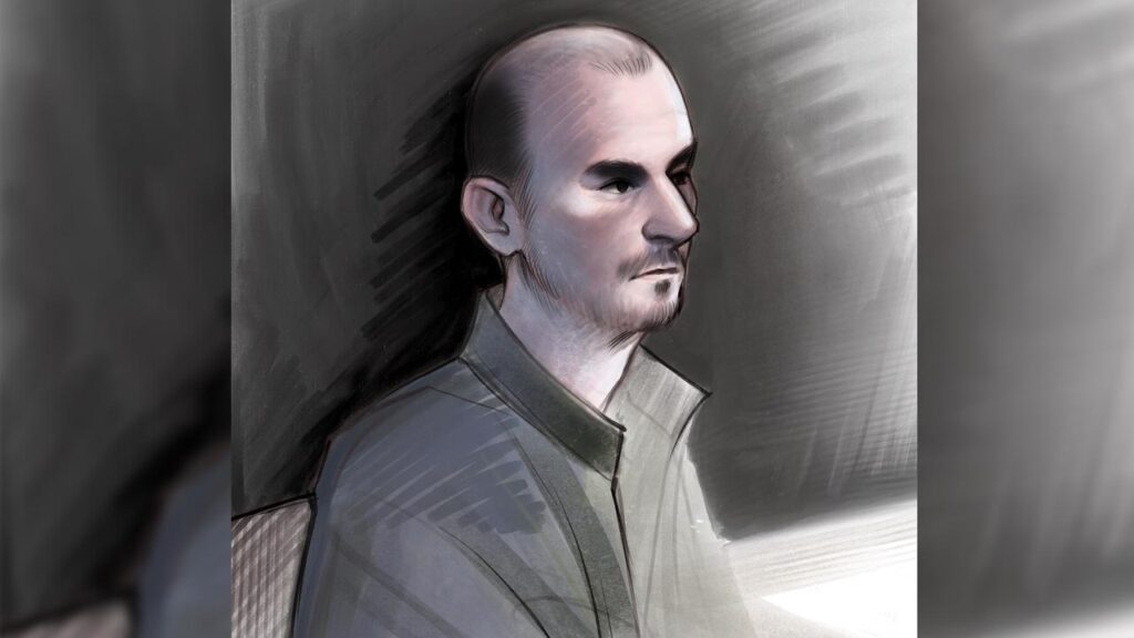 Ashley Paul Griffith, as shown in a court sketch at sentencing, has been yelled at in court.

