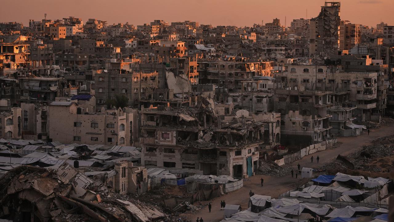 Buildings destroyed by Israeli air strikes in Gaza City, Gaza