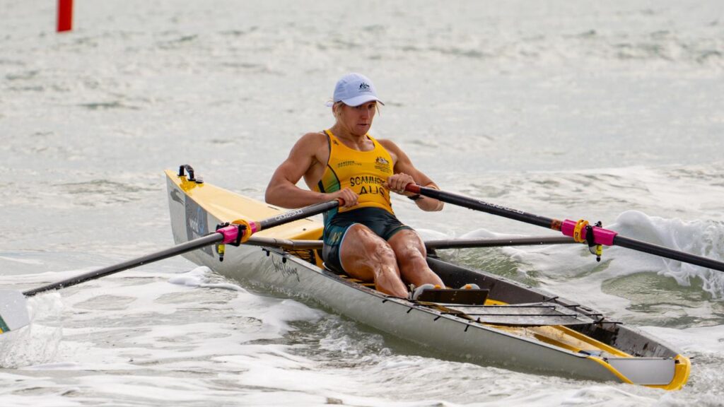 Isabella Scammell claimed Australia’s first title at the World Rowing beach sprint finals in China.
