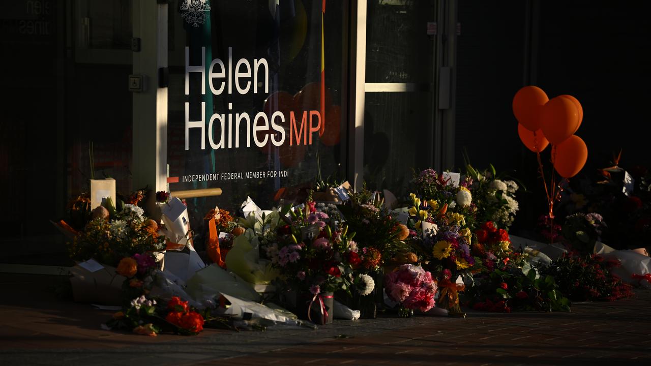 Tributes and flowers for Helen Haines.
