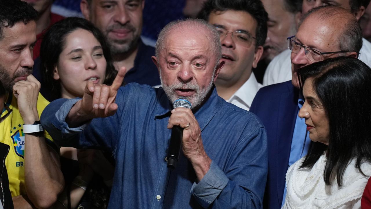 President Luiz Inacio Lula da Silva delivers a victory speech