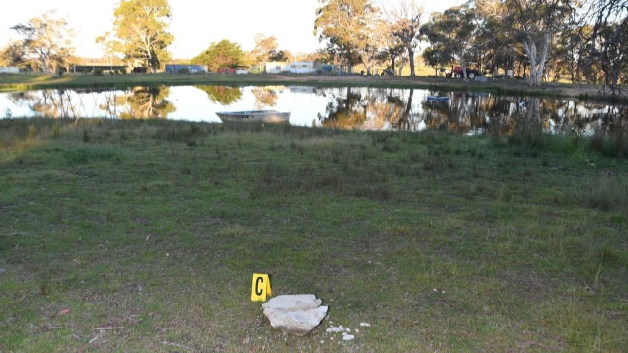 evidence triangle near dam