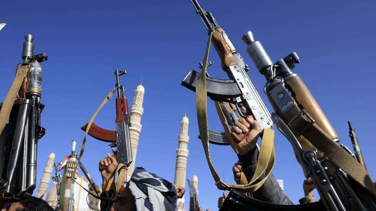Houthi supporters during a protest against Saudi Arabia