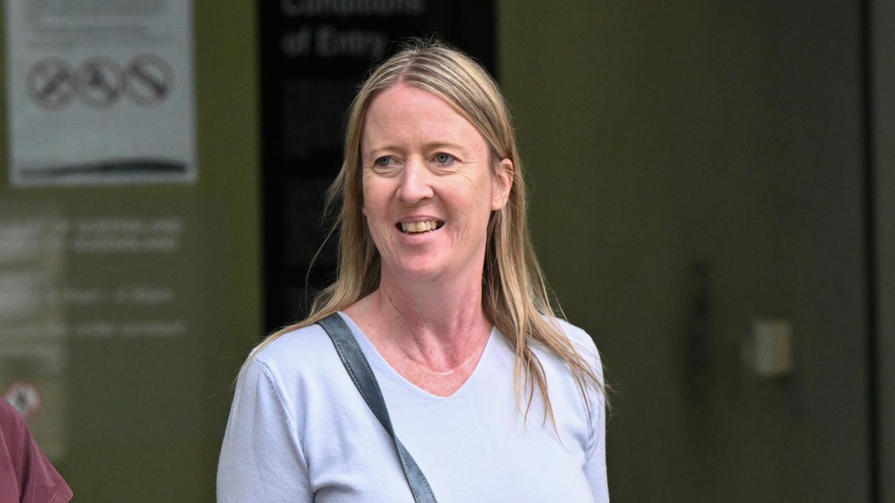 woman outside court