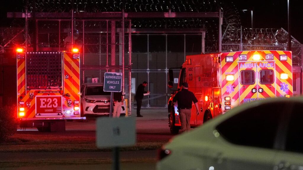 Officials say Christa Pike’s execution was halted and she was taken away in an ambulance.
