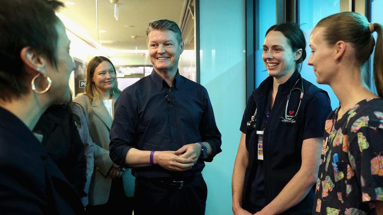 Victorian Premier Ben Carroll at a Geelong hospital