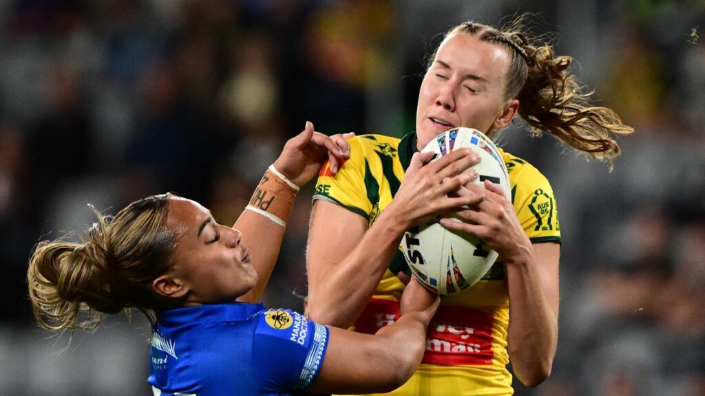 Tamika Upton made her mark in Australia’s opening World Cup win over Samoa in Sydney.
