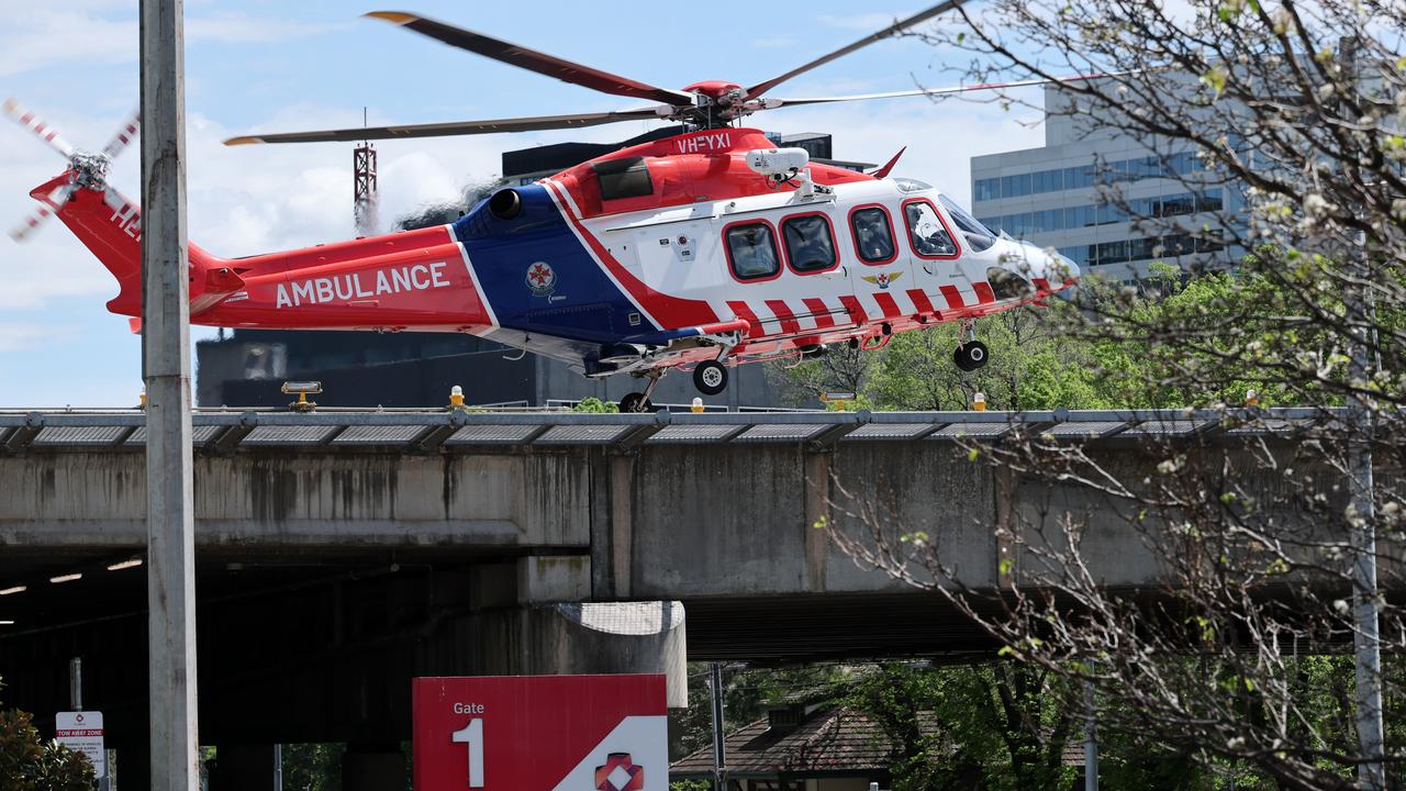An air ambulance at the Alfred Hospital in Melbourne
