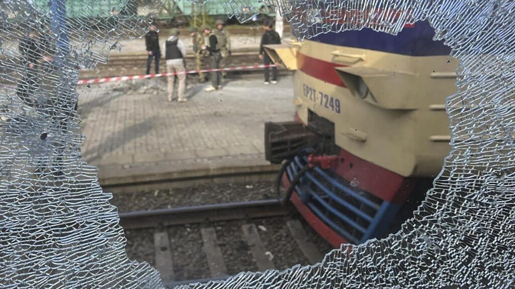 Ukrainian President Volodymyr Zelenskiy has condemned a “horrific attack” on a train station.
