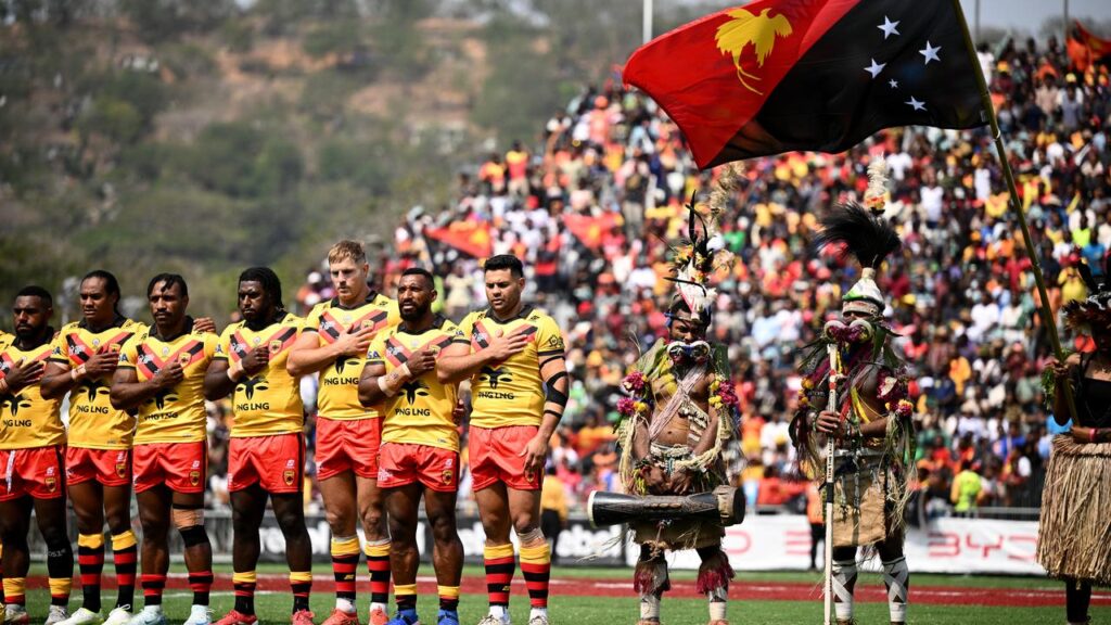 The National Football Stadium in Port Moresby was sold out for the clash between PNG and Samoa.

