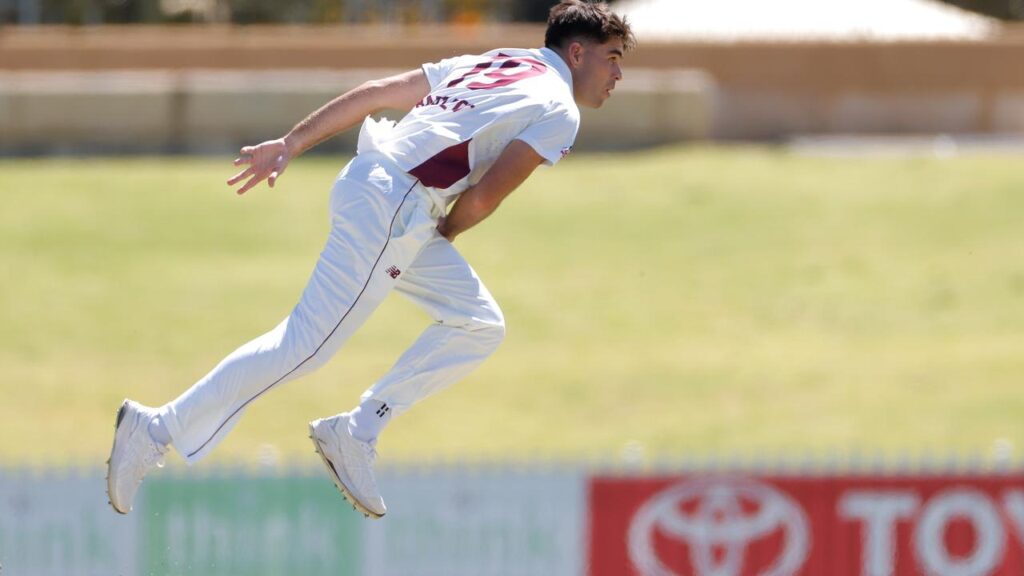 Xavier Bartlett has torn through the WA batting order to put Queensland on top in Perth.
