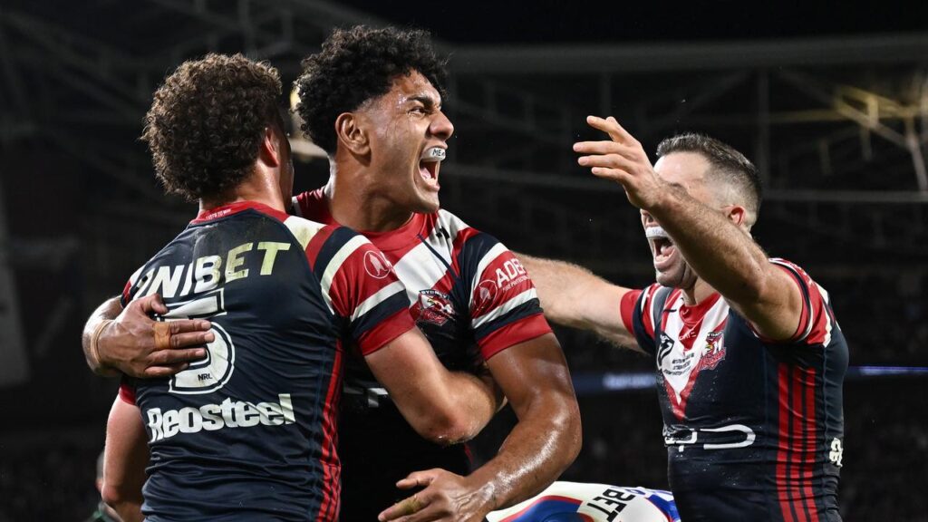 Rob Toia, roaring with joy after a Roosters’ try in the grand final, has made his World Cup choice.
