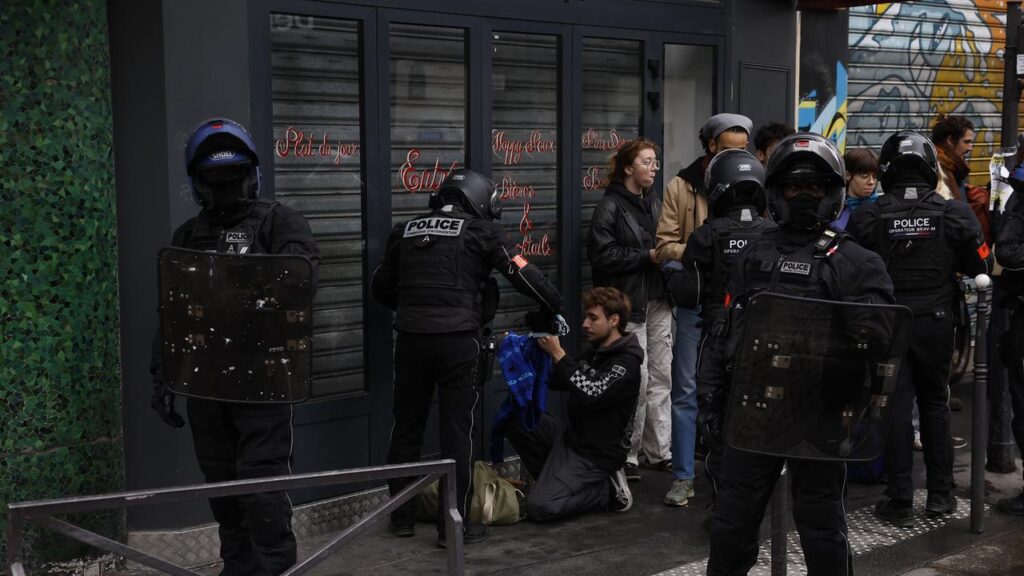 French officials say police checks on people ahead of protests have been “productive”.
