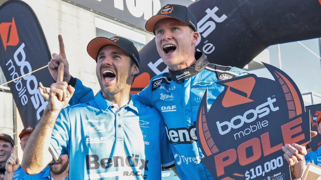 Aaron Seton and Zach Bates had good reason to smile after securing pole position.
