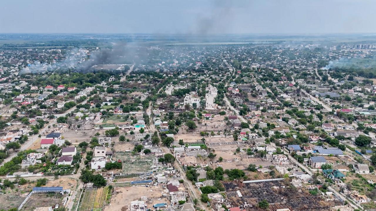 Russian-occupied city of Oleshky in the Kherson region of Ukraine