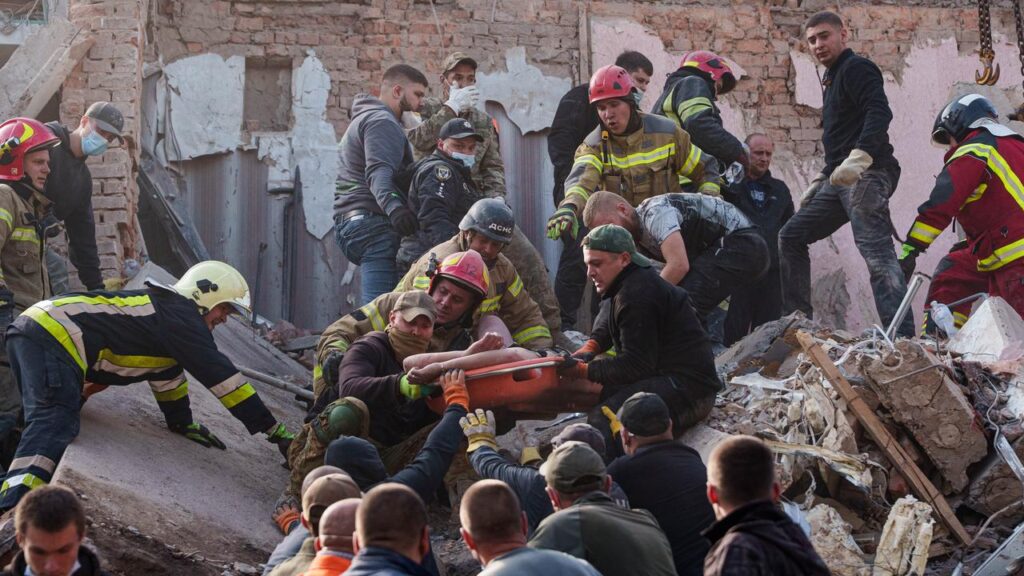 About 60 people were wounded from Russia’s latest devastating overnight barrage on Ukraine.
