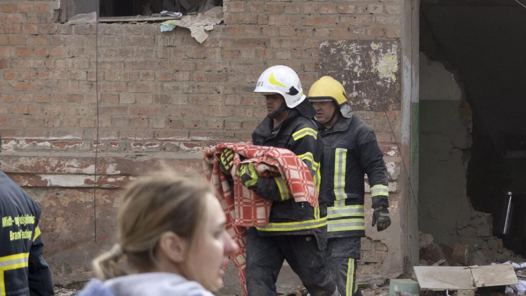 Ukrainian officials say several children have been killed in a Russian strike on a Pryluky building.
