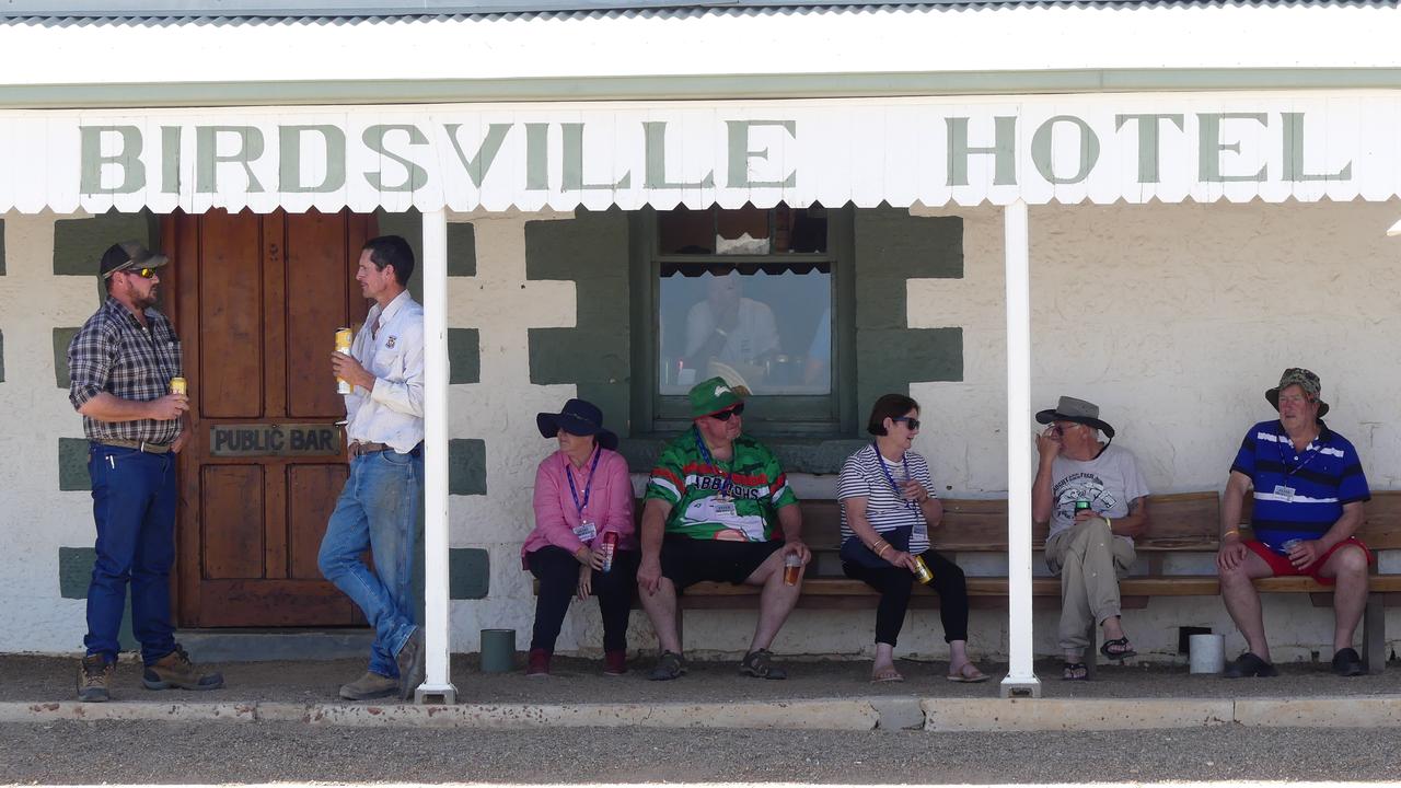 Crowds gather at the Birdsville Hotel (file image)