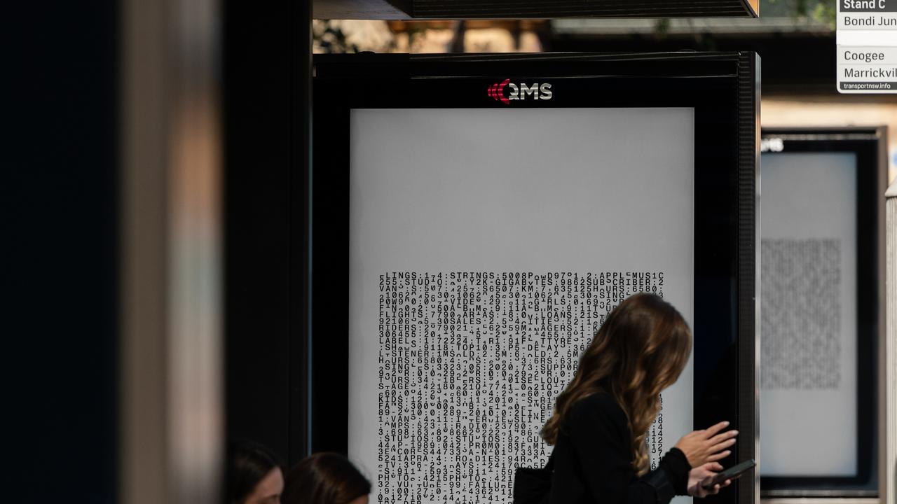 A bus stop billboard