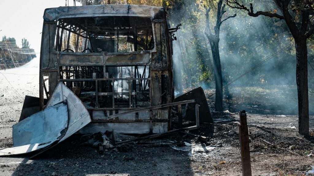 Ukrainian authorities accuse Russia of deliberately targeting civilians after a deadly bus attack.
