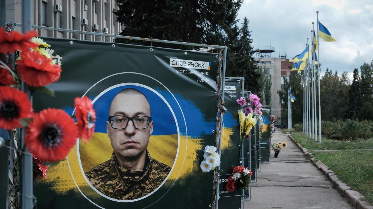 Memorial street dedicated to Ukrainian soldiers in Sloviansk