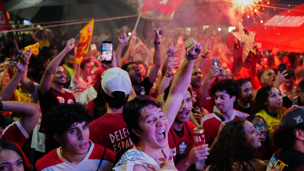 Supporters of President Luiz Inacio Lula da Silva