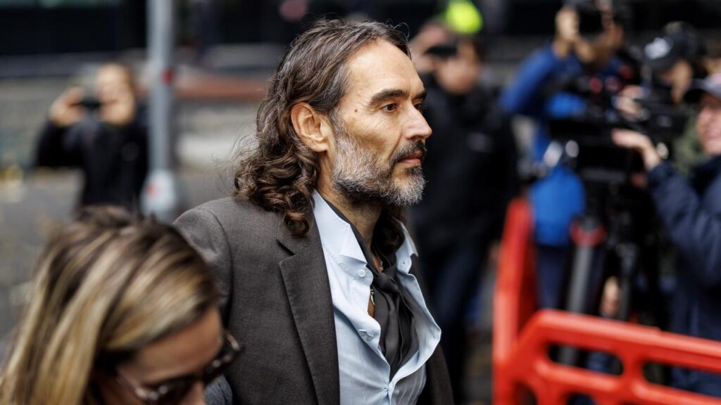 Russell Brand loudly said “no” when his lawyer asked him if he had committed the alleged crimes.
