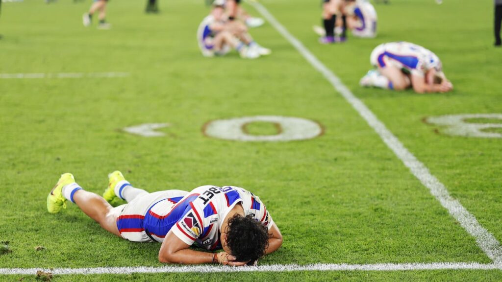 The Knights were a dejected crew after their grand final defeat but they’ve vowed to bounce back.
