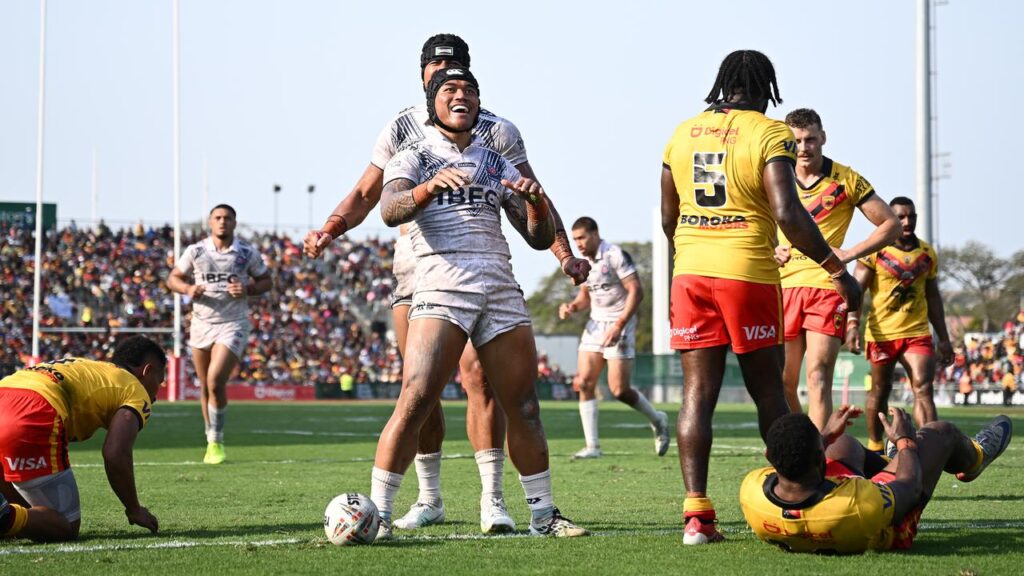 Brian To’o, one of 10 Samoan tryscorers, has shown PNG fans what he can do for the Chiefs in 2028.
