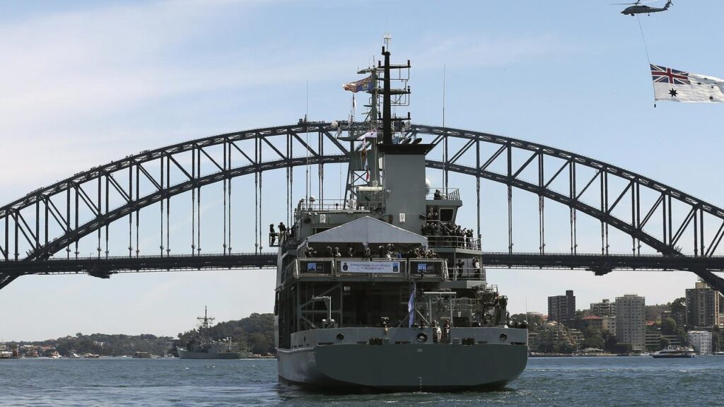 A video recording device was allegedly found in shower facilities on board HMAS Leeuwin.
