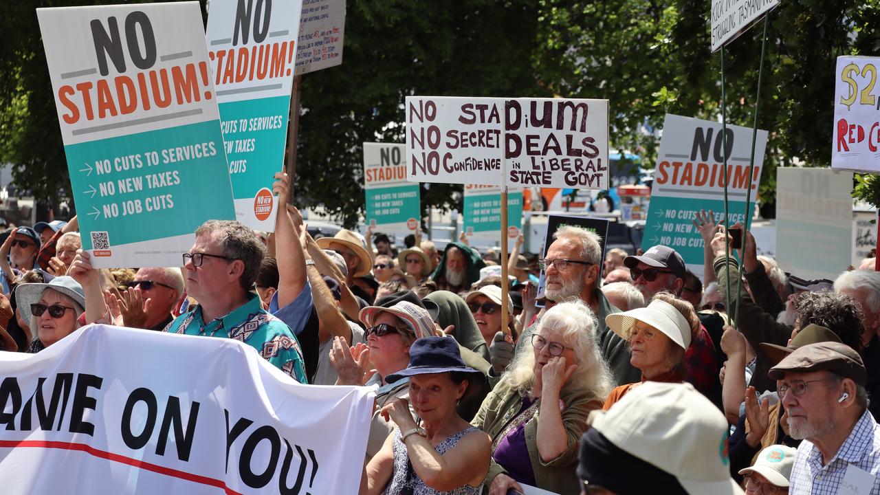 TASMANIA STADIUM PROTEST