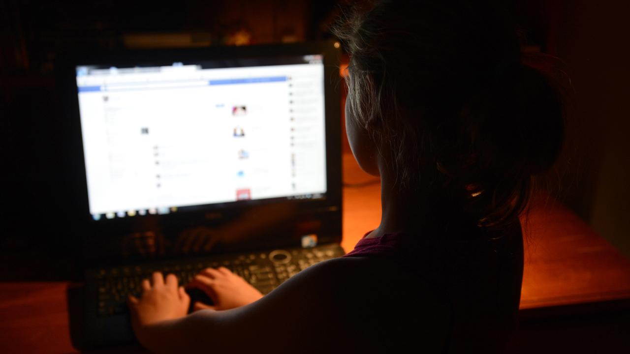 A young girl uses a personal computer (file image)