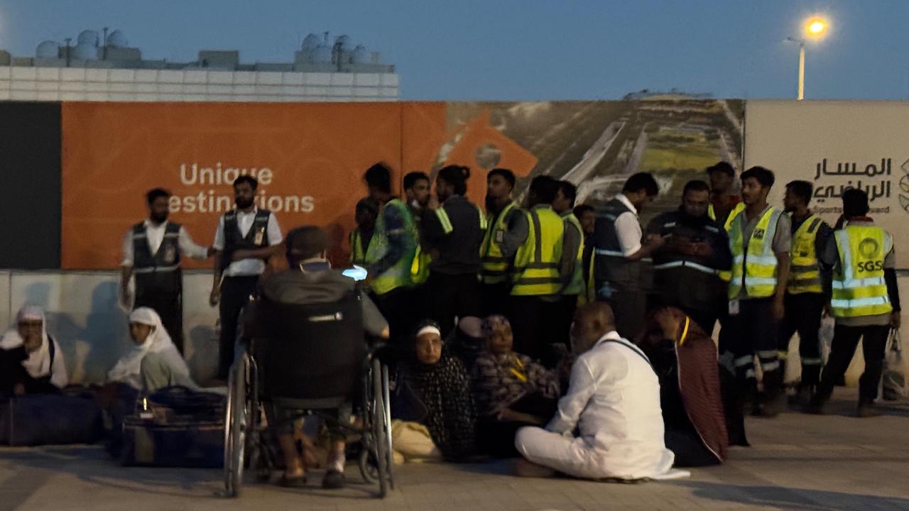People at a metro station near King Khalid International Airport