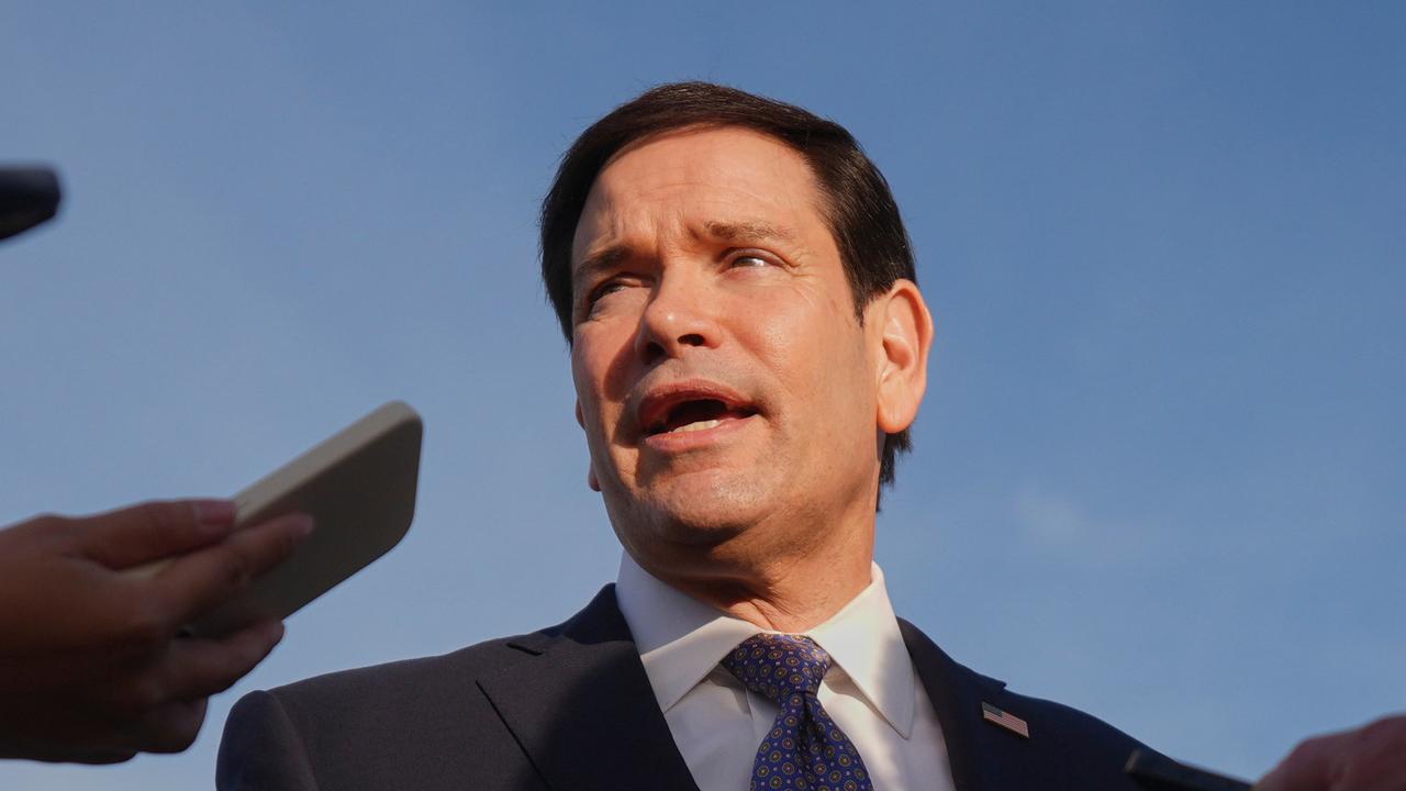 US Secretary of State Marco Rubio speaks to the media in Greece