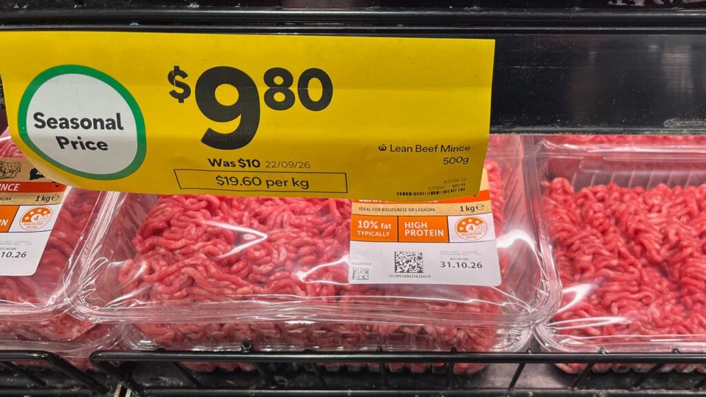Woolworths says shoppers are snapping up cheap mince for their protein fix as living costs bite.
