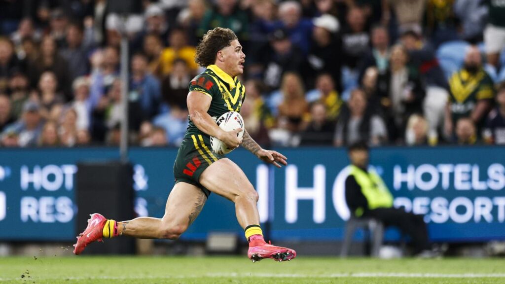 The world champion Kangaroos enjoyed the sight of Reece Walsh in full cry to launch their defence.
