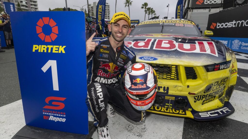 Broc Feeney has broken his duck, storming to a first Gold Coast 500 Supercars victory.

