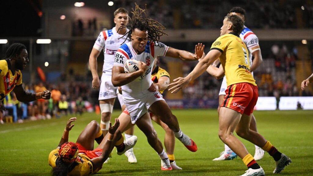 Error-prone England were forced to battle hard to beat a determined PNG team at the World Cup.
