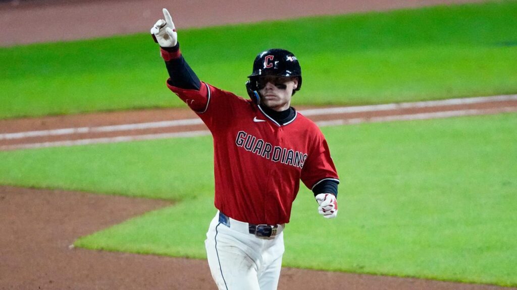 Travis Bazzana has struck his first home run in the Major League Baseball post-season.
