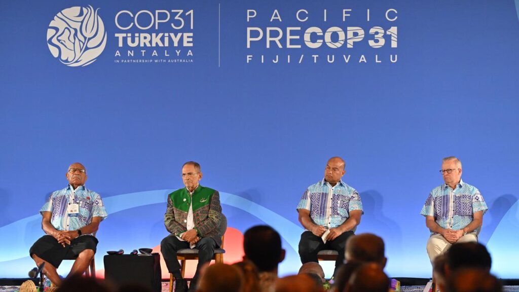 Leaders from Fiji, East Timor,  Naoero and Australia are attending the Pre-COP31 meeting.
